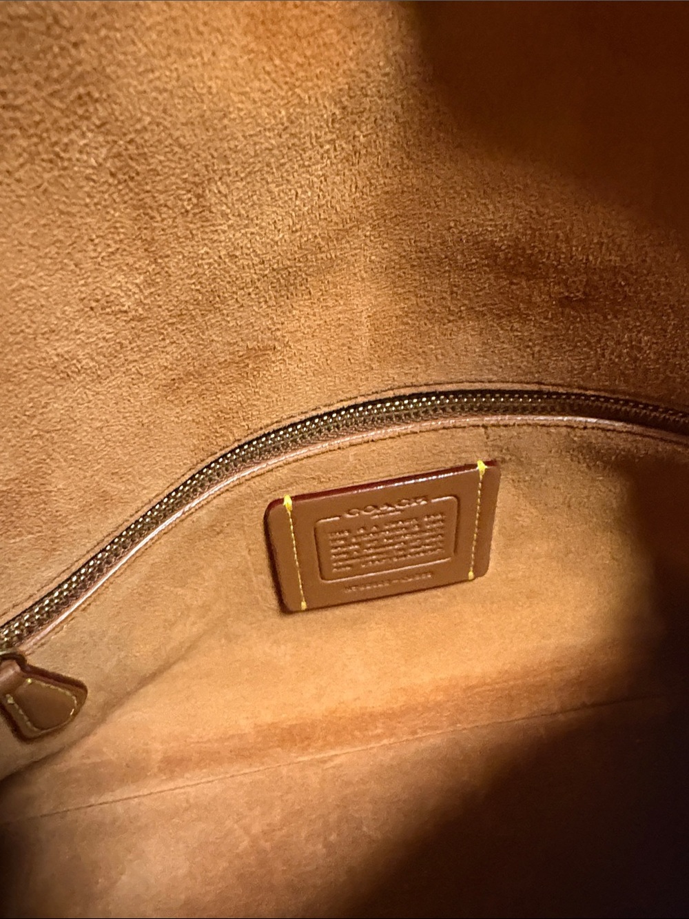 Coach Chelsea brass/maple Leather Shoulder Bag with Gold Accent - Picture 2 of 12